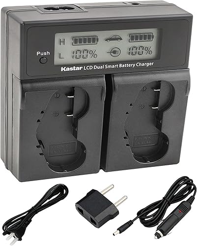Kastar Cargador rápido inteligente dual LCD para Nik EN-EL4, EN-EL4A, ENEL4, ENEL4A y Nik D2Z, D2H, D2Hs, D2X, D2Xs, D3, D3S, D3X, F6 cámara, Nik