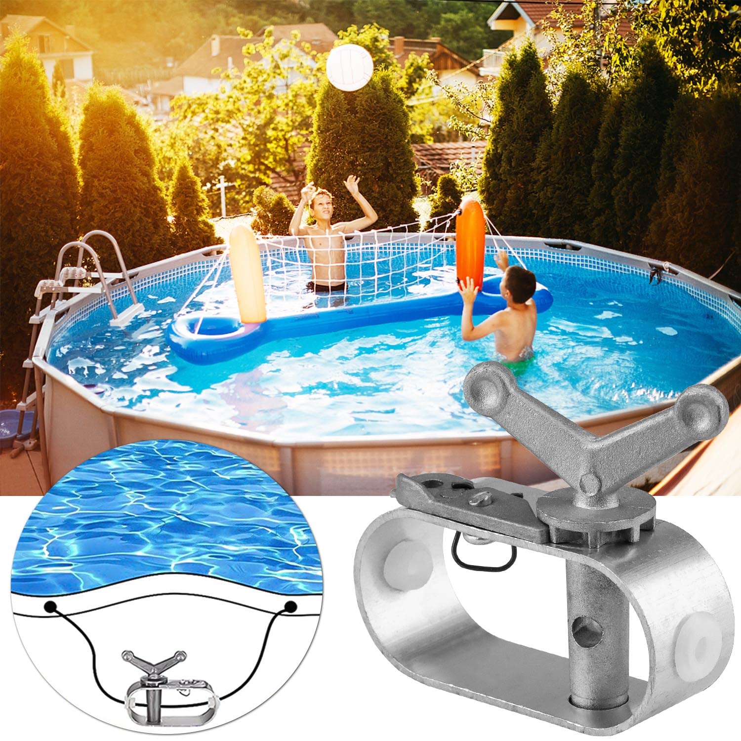 Teli Di Copertura Invernale Per Piscina Con Borchie Ed Elastico - Foto 2