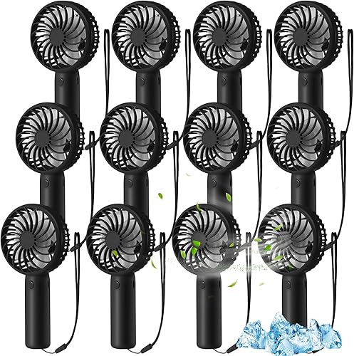 Mini ventilador de mano potente de 3 velocidades, ventilador portátil recargable con base USB para mujeres, maquillaje de pestañas, oficina, viajes,
