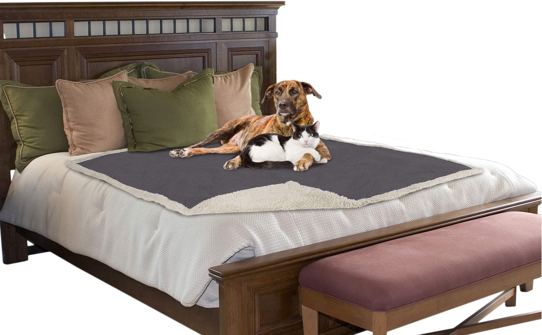 Waterproof Dog Blanket,Sofa Couch Covers Furniture Protector for Large Dogs Cats Puppy,Pet Cushion Mat for Bed Car Seat By Pawsse 80"x60" Grey