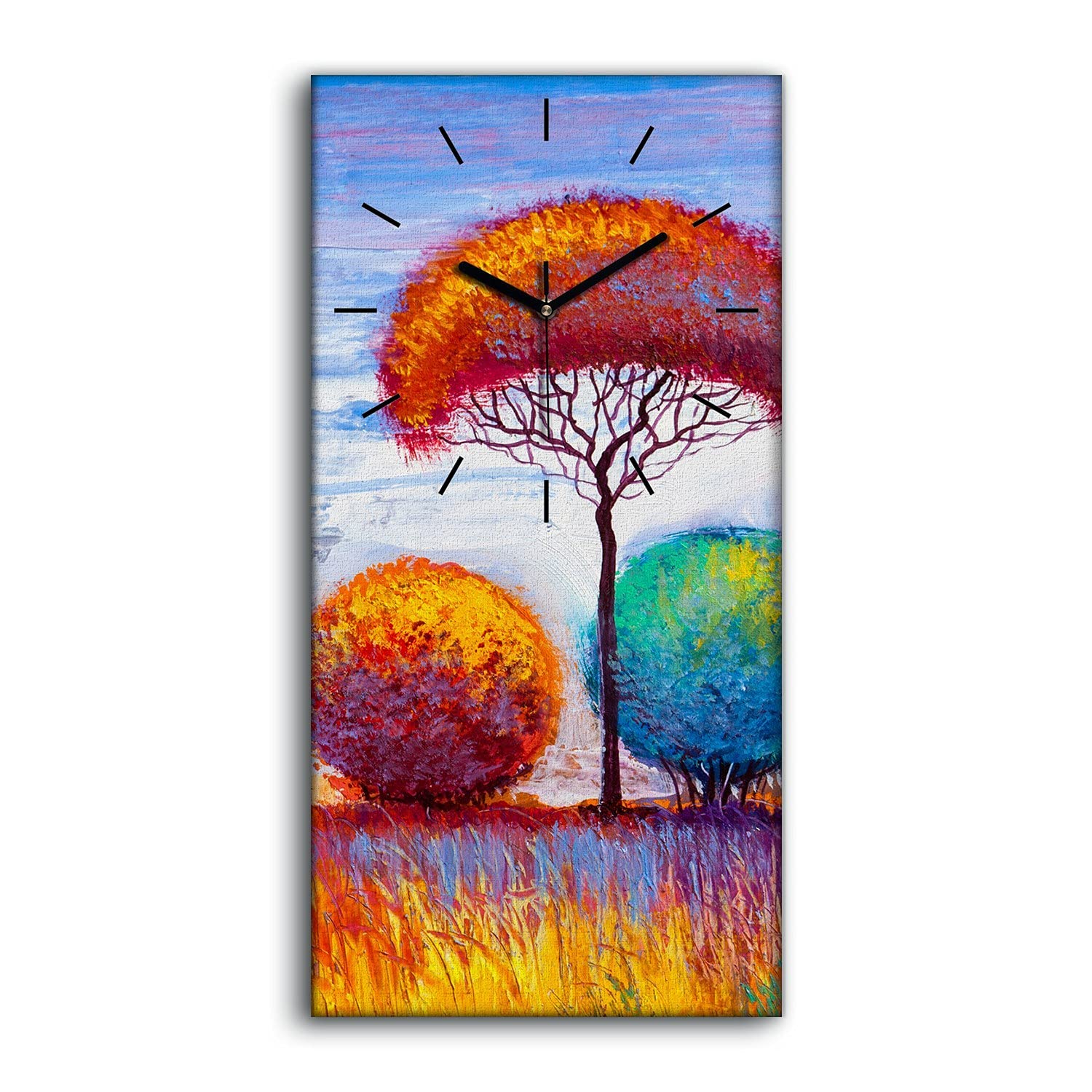 Horloge sur Toile Salon Chambre Décoration Murale Horloge Silencieuse Paysage 30x60