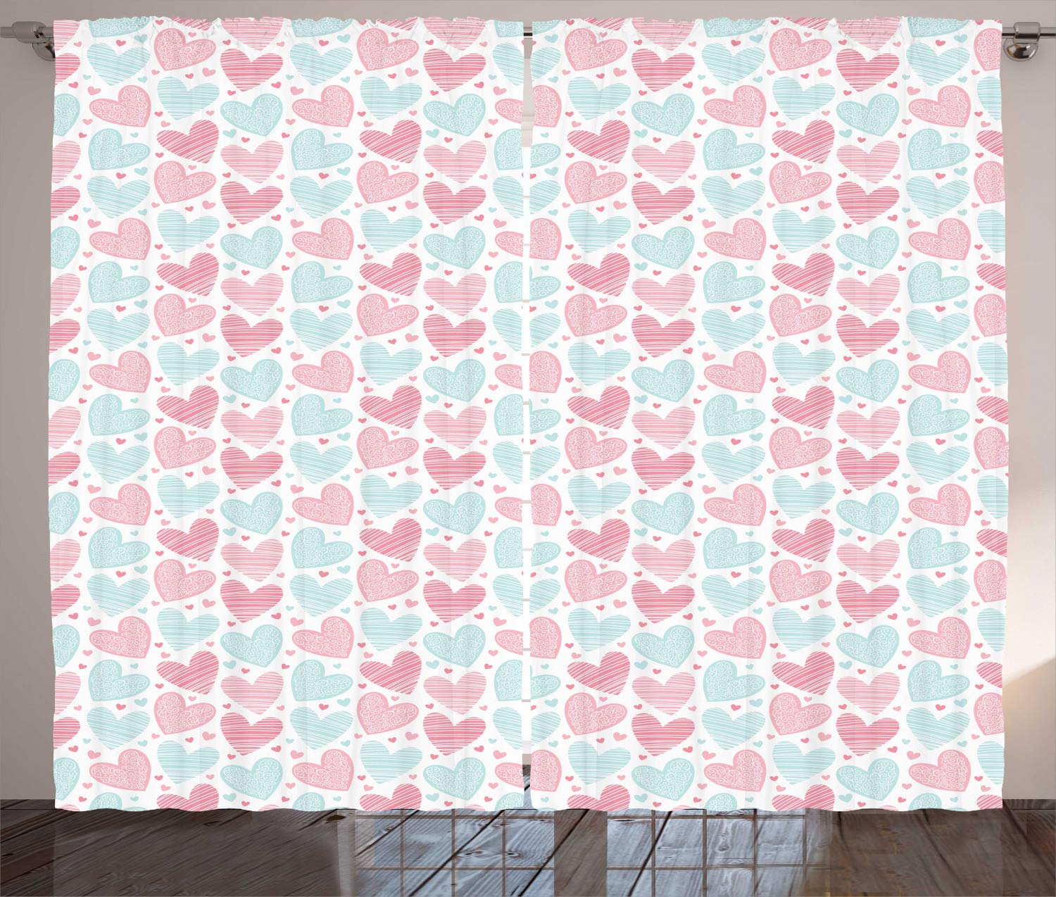 ABAKUHAUS Polpo Tenda a Pannello Set di 2, Amore a Tema Animali