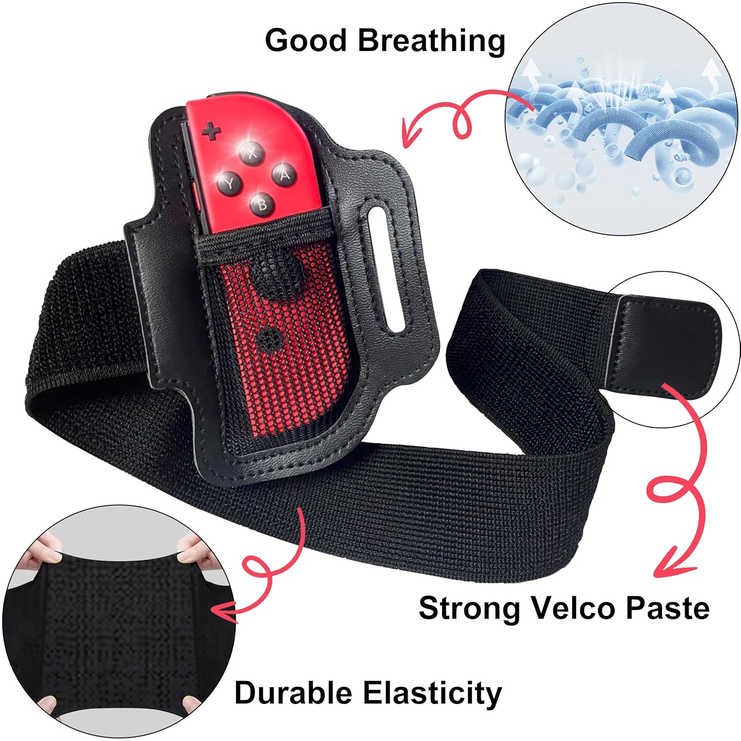 Leg Strap for Nintendo Switch Sports Play Soccer/for Switch OLED Model Ring Fit Adventure Bundle Leg Fixing Band,Adjustable Adults Elastic Sports Strap for Nintendo Switch Sports(4 Pack) - Image 3