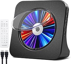 Gueray DVD Player CD Player Bluetooth CD Player with Speaker Supports Remote Control Display FM Radio with CD Player USB Card Playback 3.5 mm AUX Alarm Clock Headphone Jack Dust Cover