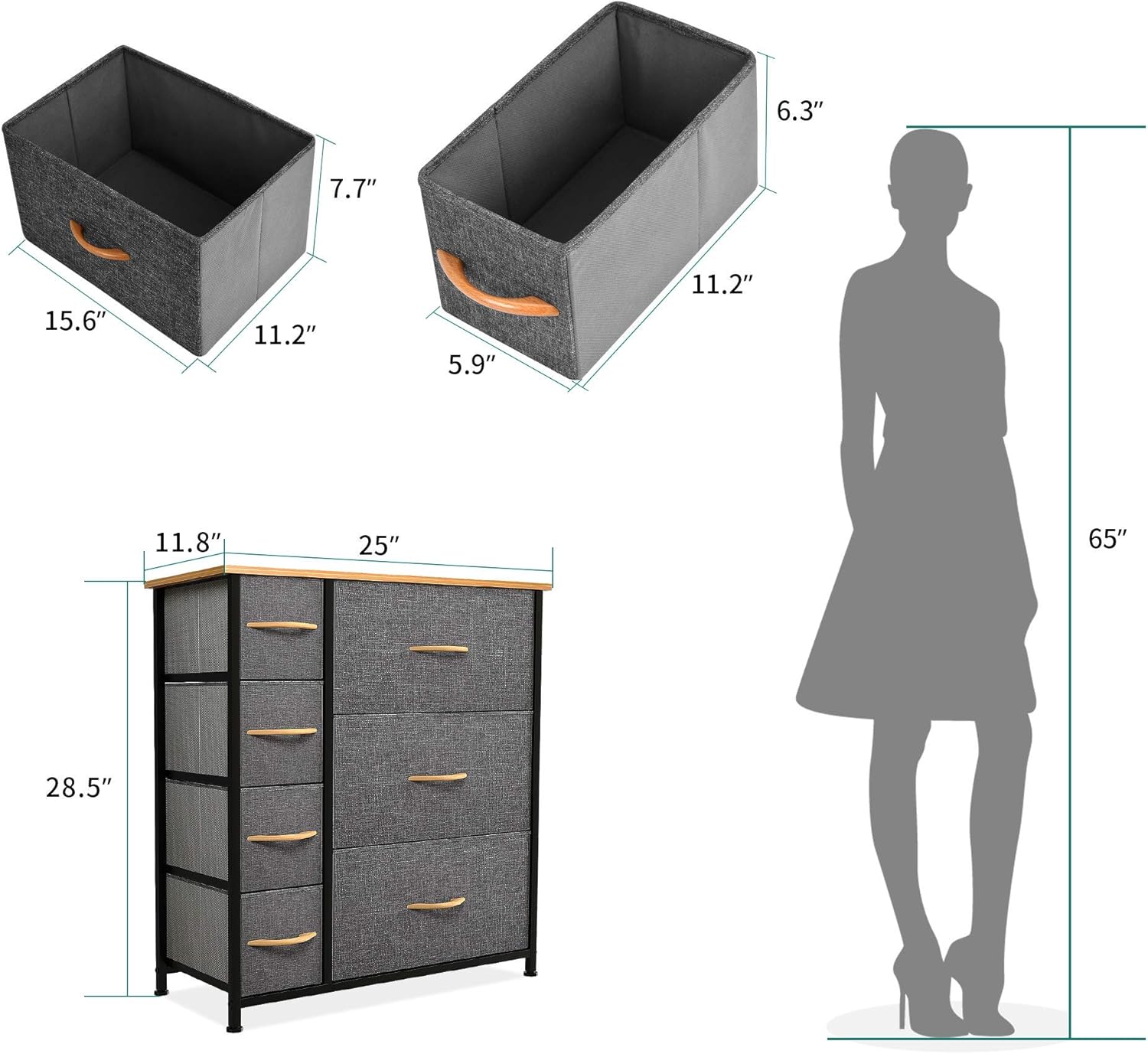 Gеt Dіѕсоunt 70% Prісе YITAHOME Dresser with 7 Drawers - Fabric Storage Tower, Organizer Unit for Bedroom, Living Room, Closets & Nursery - Sturdy Steel Frame, Wooden Top & Easy Pull Fabric Bins (7 Drawers Cool Grey)