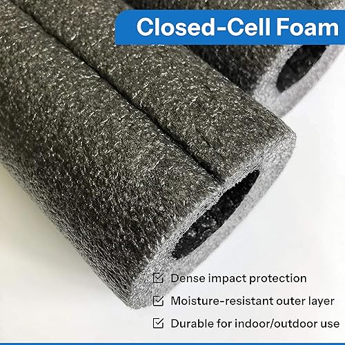 Miniatura 6 de Oodles of Noodles Almohadillas de espuma negra para barra antivuelco, 3 pies, ignífugo, cubiertas de tubo de espuma de alta densidad preranuradas,