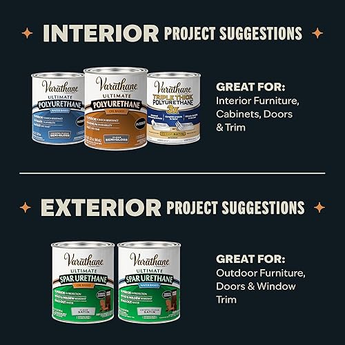 Miniatura 7 de Varathane - Poliuretano Ultimate a base de aceite, un cuarto de galón, acabado semi-brillante