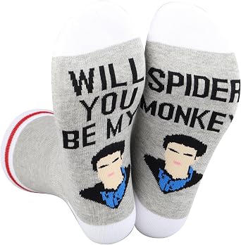 BWWKTOP Edward Novelty Socks Edward And Bella Gifts Will You Be My Spider Monkey Socks Vampire Lover Socks