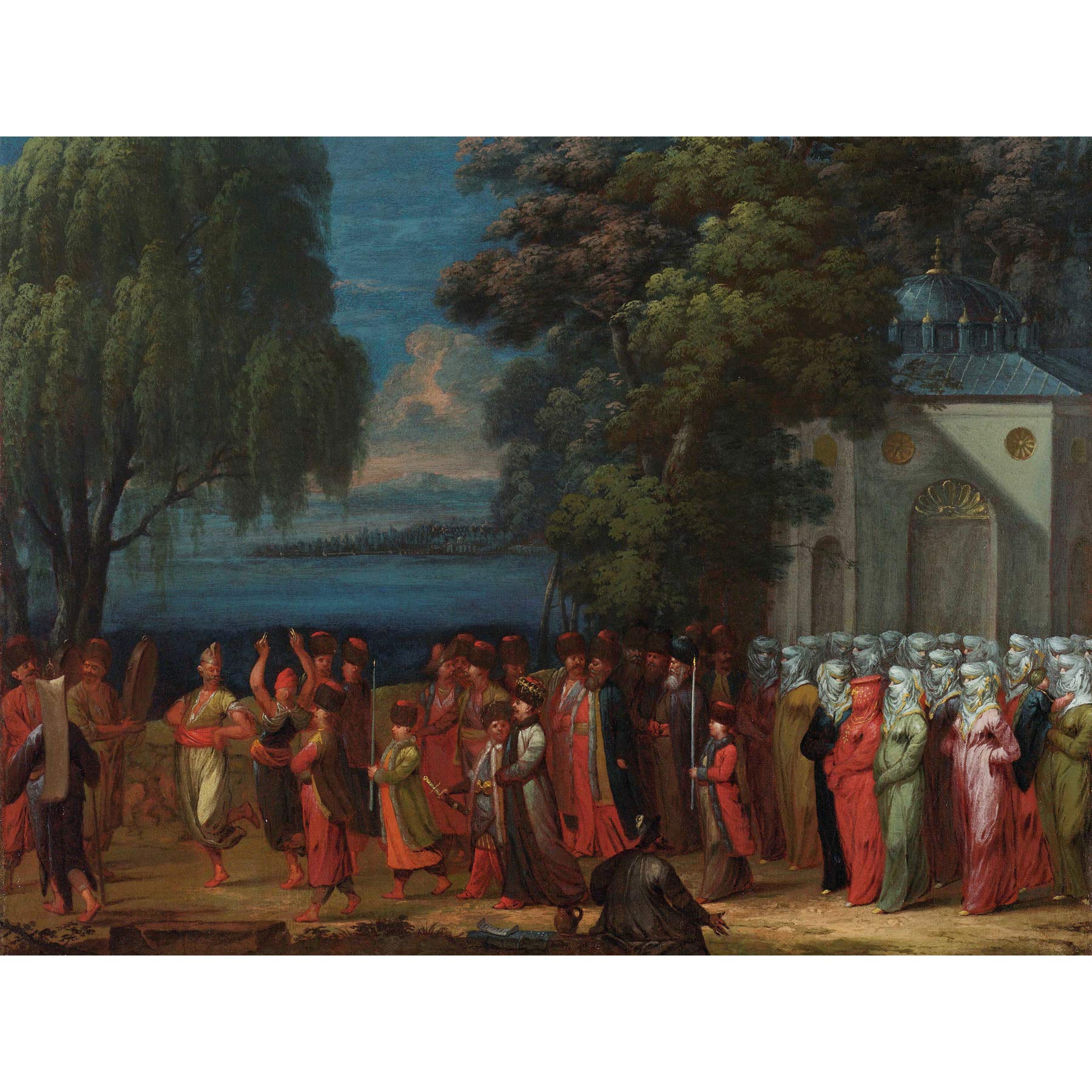 Artery8 Jean Baptiste Vanmour Armenian Wedding Painting Premium Wall Art Canvas Print 18X24 Inch