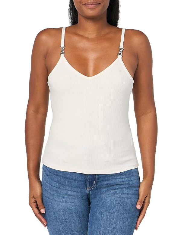 Guess Womens Eco Sleeveless Lucie Cami, Dove White, Medium by GUESS - Used condition - US$5.77