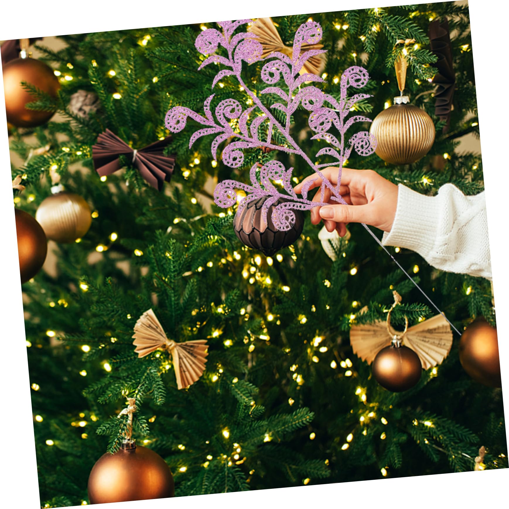 COHEALI 14pezzi Foglie Di Natale Artificiali Stecchini Di Foglie Decorazioni Fai Da Te Per Albero Di Natale Ghirlande Articoli Per Feste Natalizie Accessori Per Foto Decorazioni Per Casa
