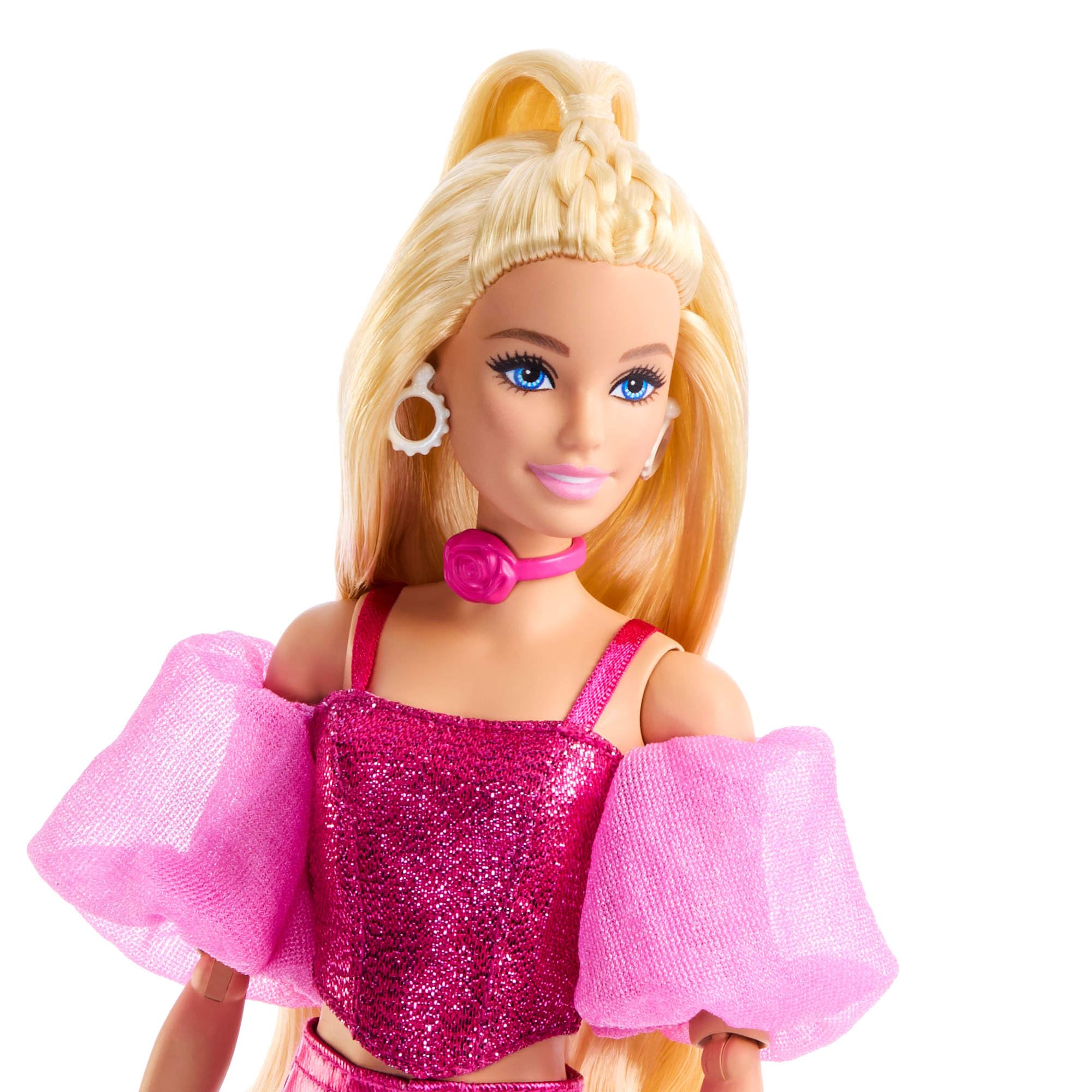 Barbie Deluxe Style Doll #5 in Metallic Pink Outfit, Blonde Hair - Image 2