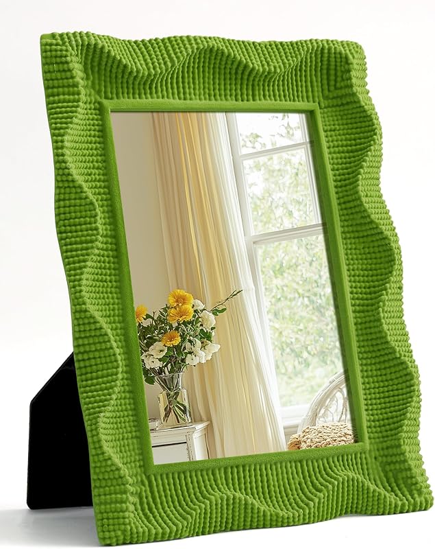 Espelho decorativo de parede TEIPAI com moldura Lawn Green, 19,00 x 14,50 cm