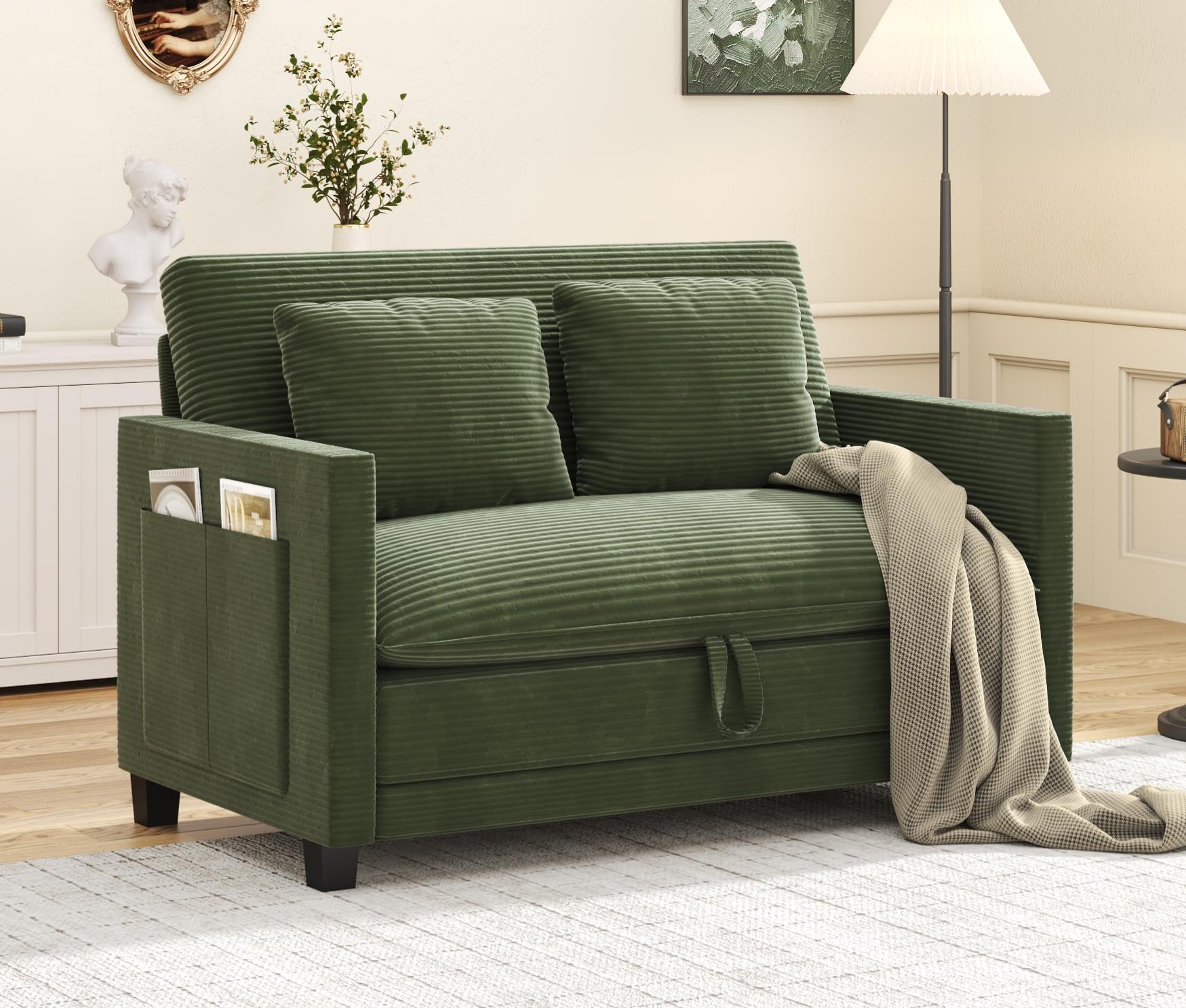 Convertible Sofa Bed Loveseat with Storage - 51 Inch