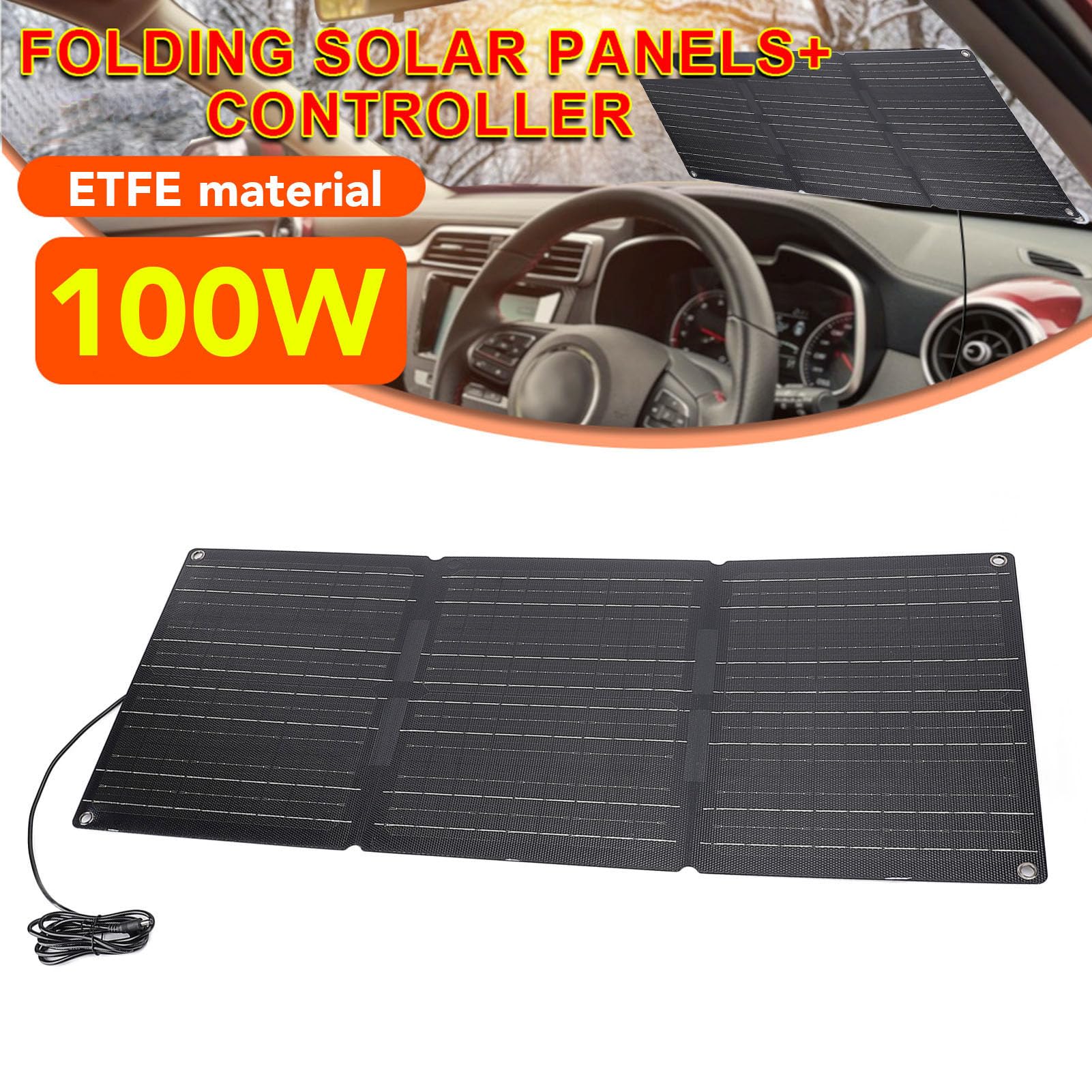 Pssopp Rekreacja na świeżym Powietrzu Wysokowydajna ładowarka Słoneczna 100 W ETFE Odporny na Kurz Panel Kempingowy z Podwójnym Wyjściem USB TYPE C DC Odporny wodę do Pieszych Wędrówek Kempingu