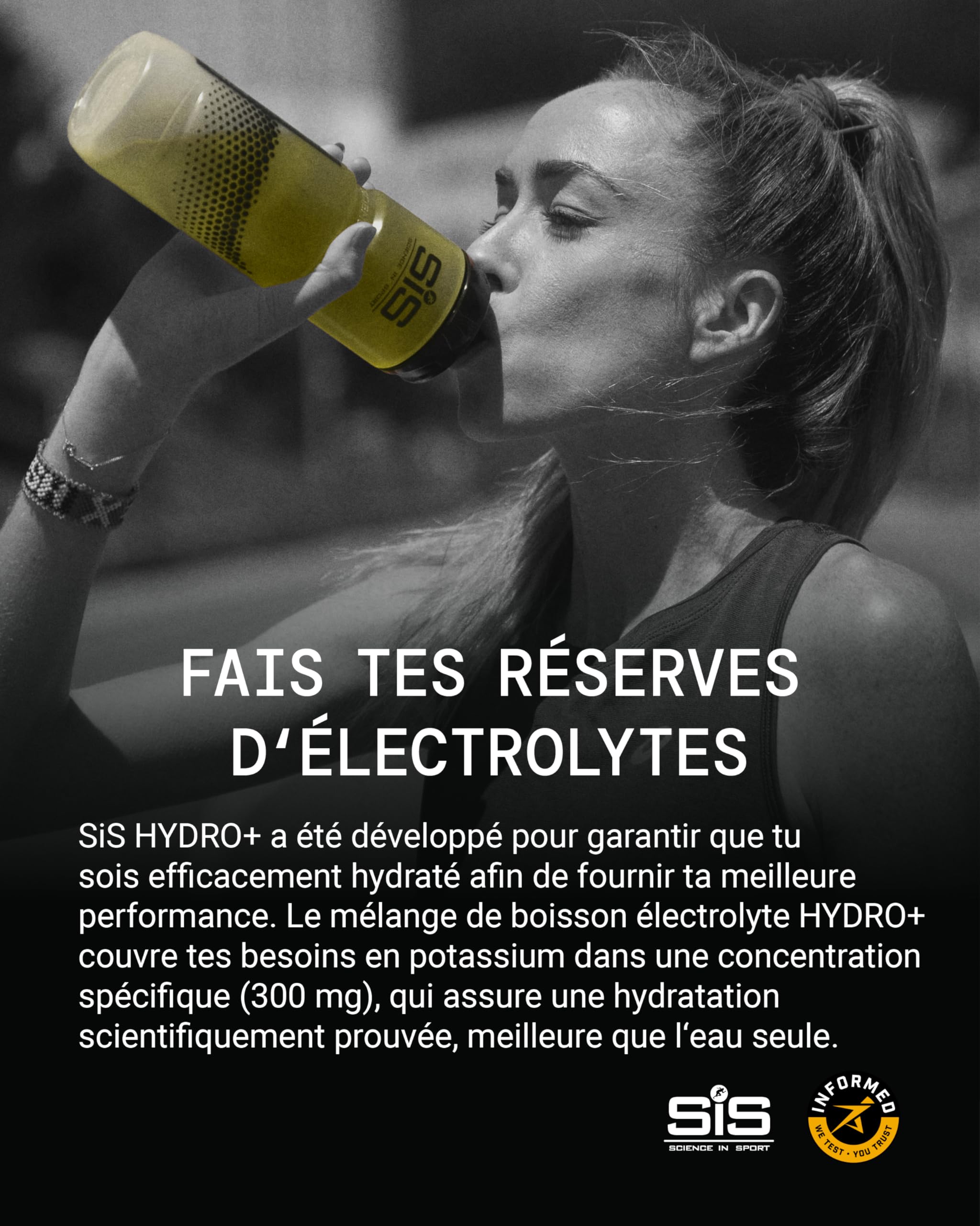Science in Sport HYDRO+ Poudre Boisson Électrolyte 20 x 4,1g Citron - Poudre électrolyte végane, poudre boisson sportive avec vitamine C et 5 électrolytes essentiels