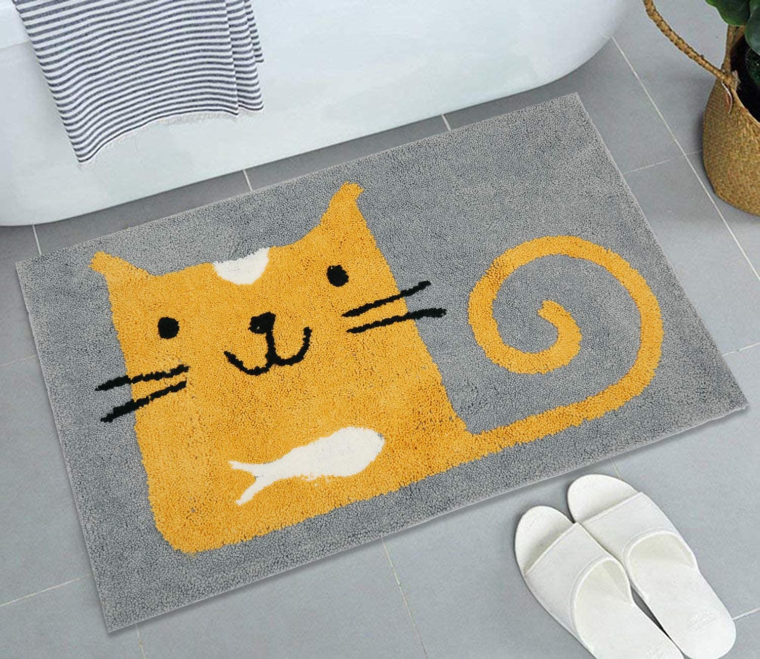 Cute Pink Bunny Bath Mat - Non-Slip & Washable -14