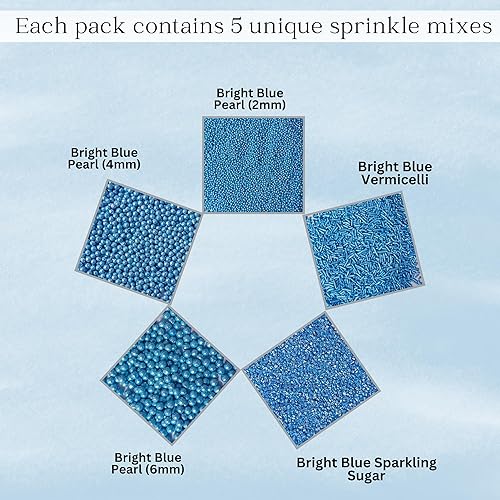 Miniatura 2 de Confect Gránulos navideños – Paquete surtido de 5 (mezcla de azul brillante para fiesta de viernes por la noche con grageas, jimmies y azúcar
