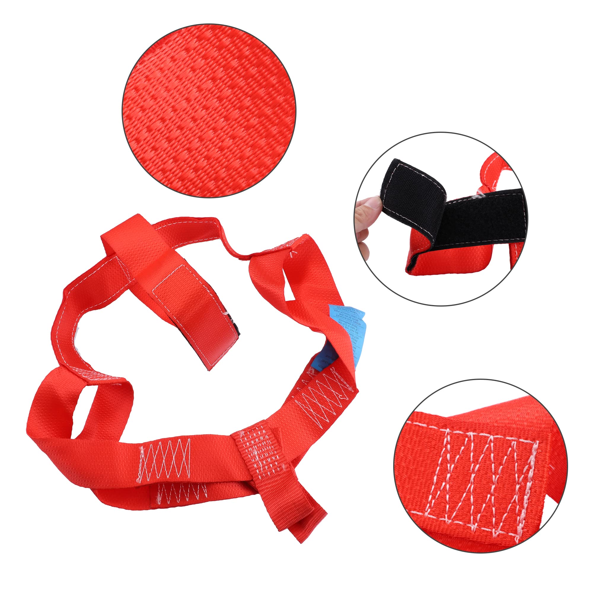 A ABSOPRO 1 Conjunto Delantero Trasero Rueda Transporte Amarre Abajo Correa Nailon Negro Rojo