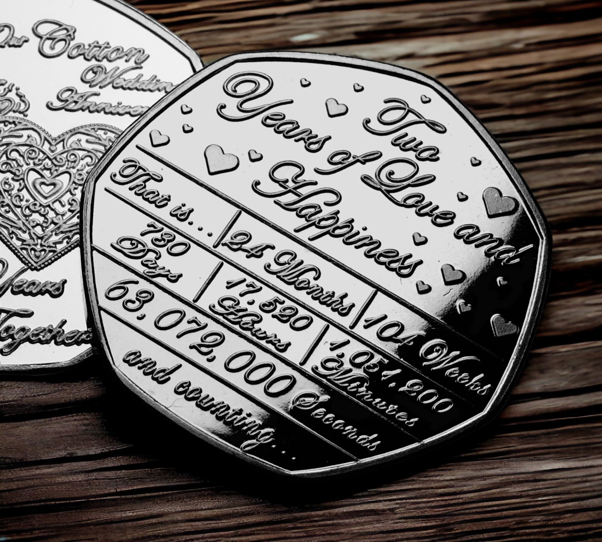 The Commemorative Coin Company Silver For You On Our Second 'Cotton' Wedding Anniversary Commemorative. Gift/Present. 2 Years Gift For Husband/Wife 2Nd Wedding Anniversary