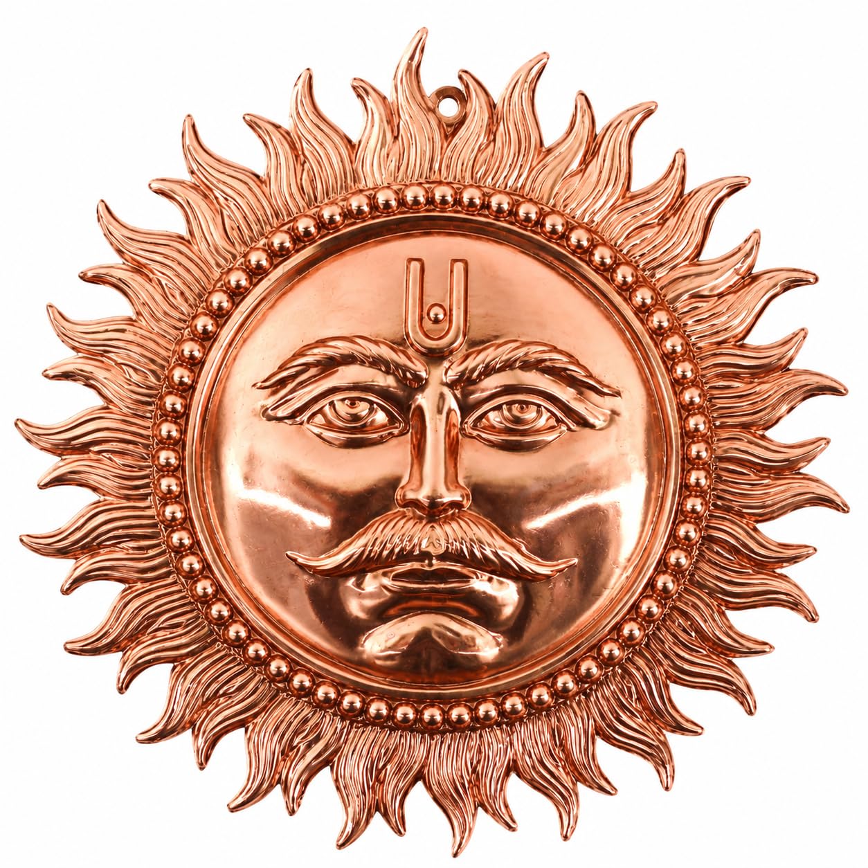 Vakooba Surya Dev Pure copper (Sun Idol)- Metal Wall Decor Vastu Items For Home For Good Luck Decorative For Living Room Bedroom Feng Shui Decor - Copper - 6 Inches (15 cms)-image-43