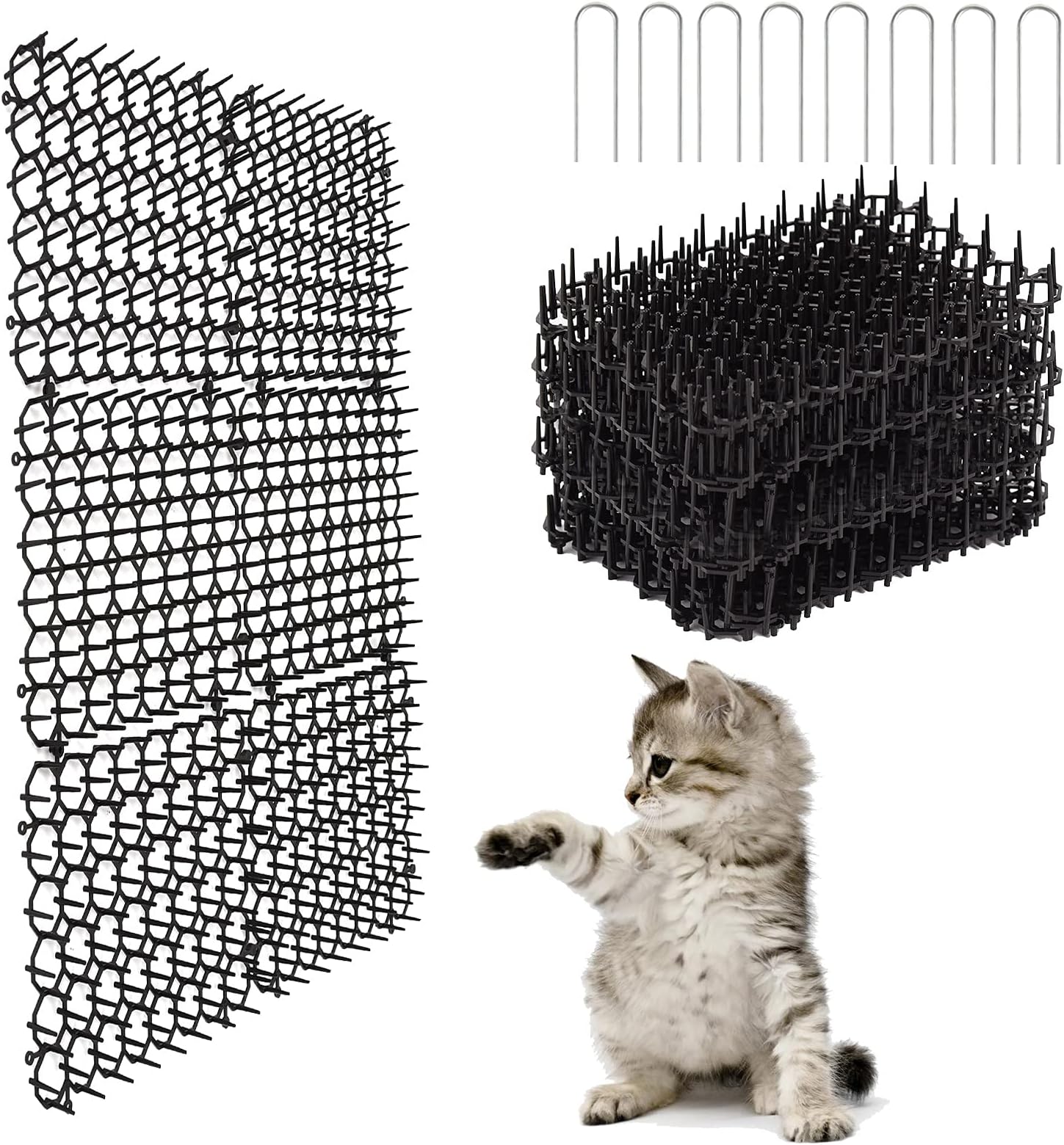 2m KatzenAbwehrstreifen TierBarriere,200*30*2,2cm Dornengitter