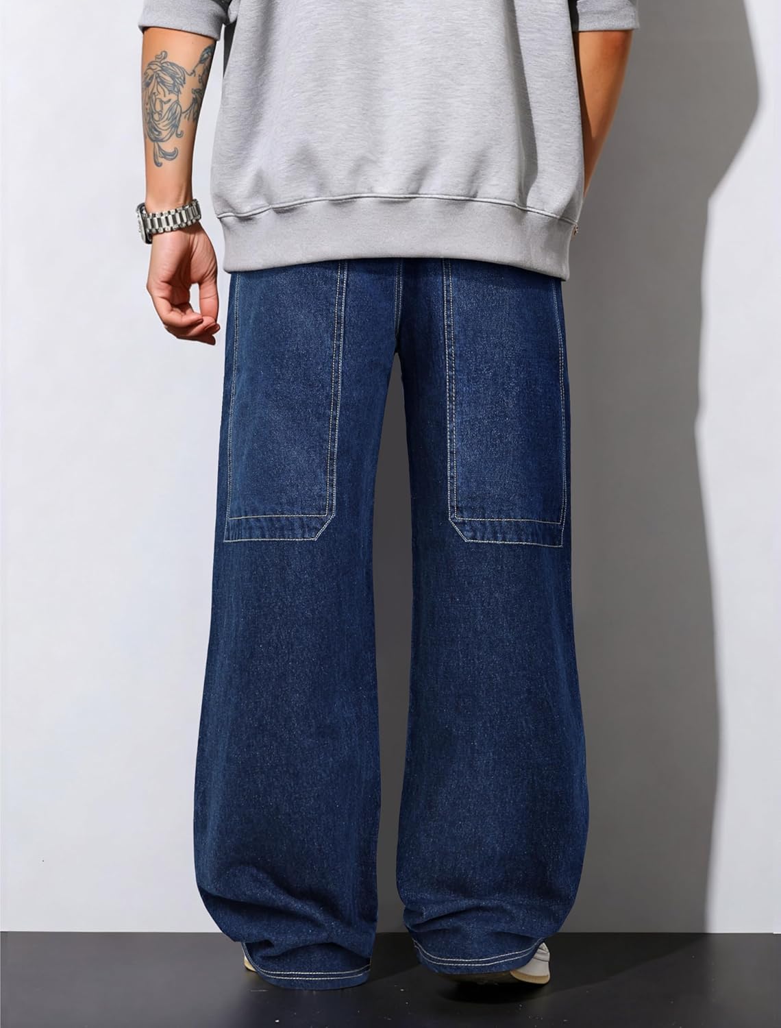 GINGTTO Mens Baggy Jeans Y2k Loose Fit Denim Pants for Men Wide Leg Streetwear - Image 3