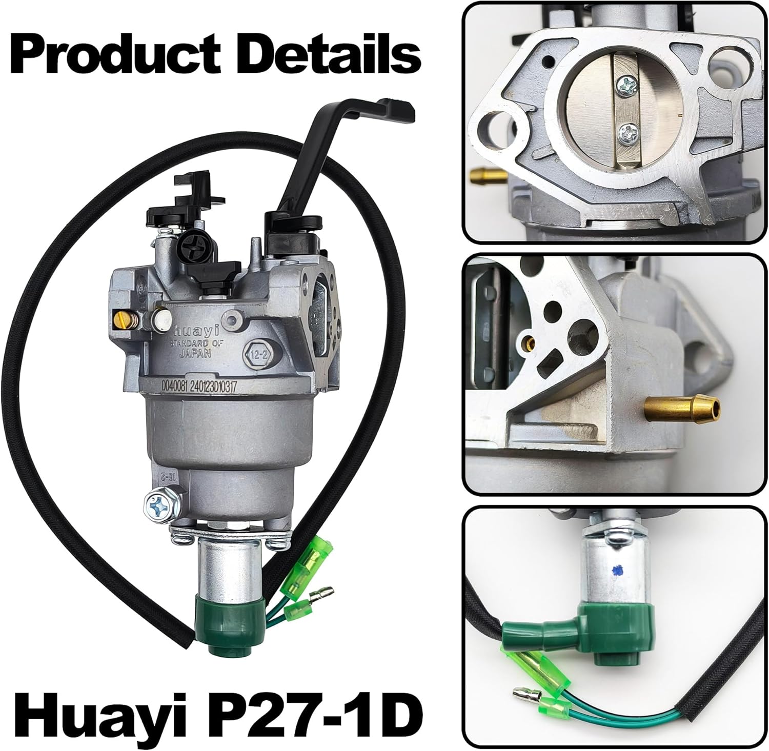 420cc 389cc GX390 Generator Carburetor Kit Huayi P27-1D Carb Kit OEM for Champion Predator Generac 439cc 459cc 6500 8750 9000 5500 7000 8000 7500 9500