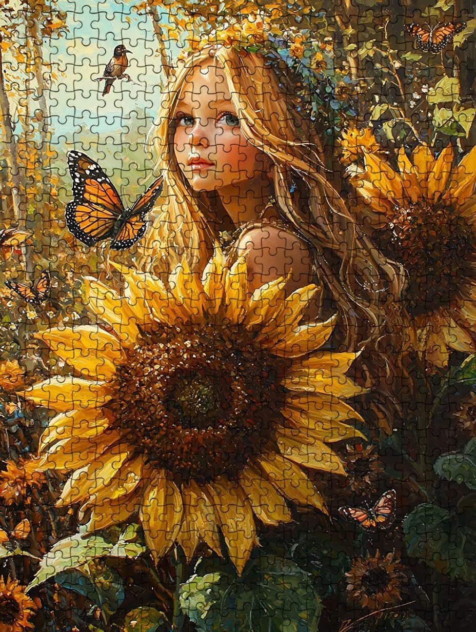 Puzzle 4000 Pezzi, Donna Girasole 3D Puzzle per Adulti Impegnativo, Educa Puzzles Artistico, Divertente E Stimolante Puzzles Decorativo per La Famiglia, Regalo e Decorazione Pareti DX0YL6-926