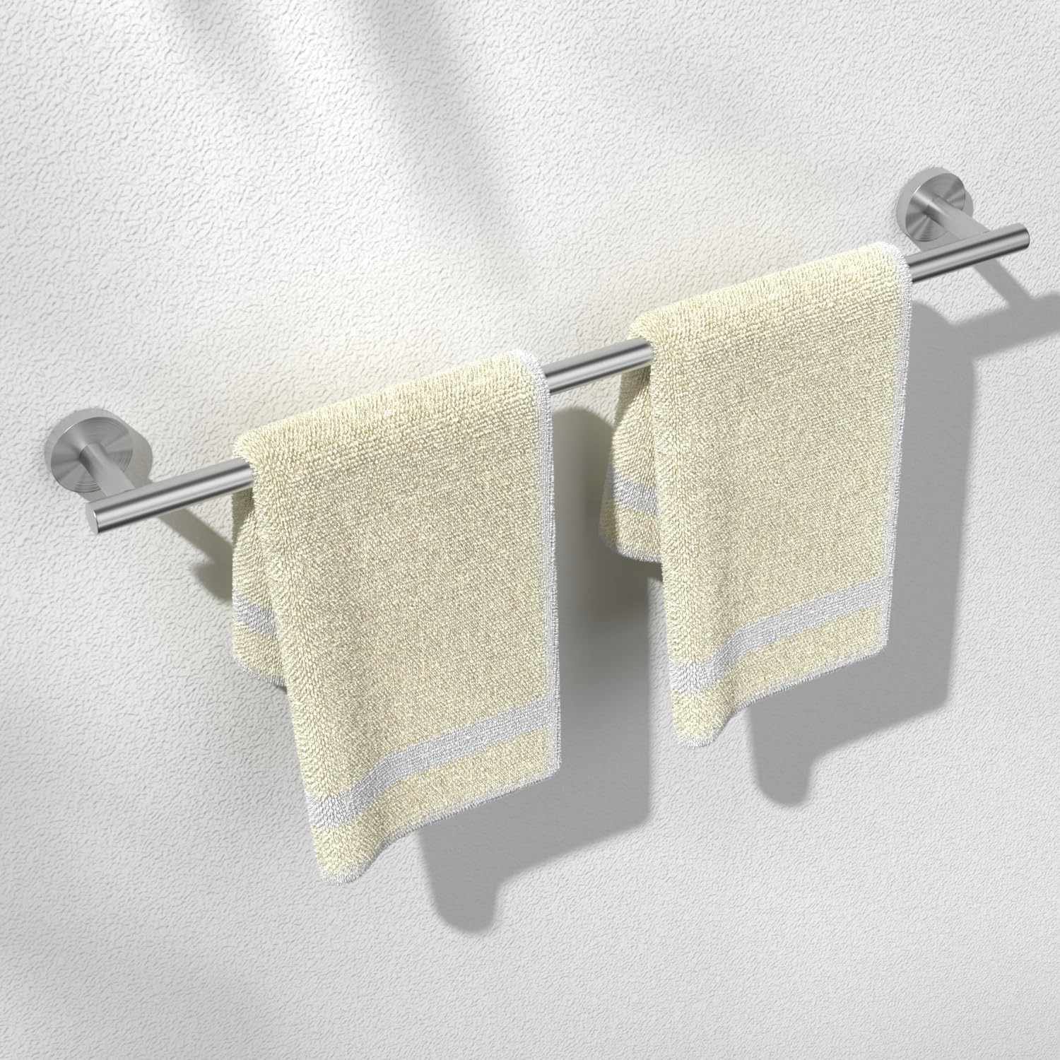 HITSLAM Brushed Nickel 25.7 Inch Towel Bar for Bathroom, SUS304 Stainless Steel Bathroom Towel Rack Wall Mounted, Modern Home Decor Bath Towel Holder with Hardware Accessories