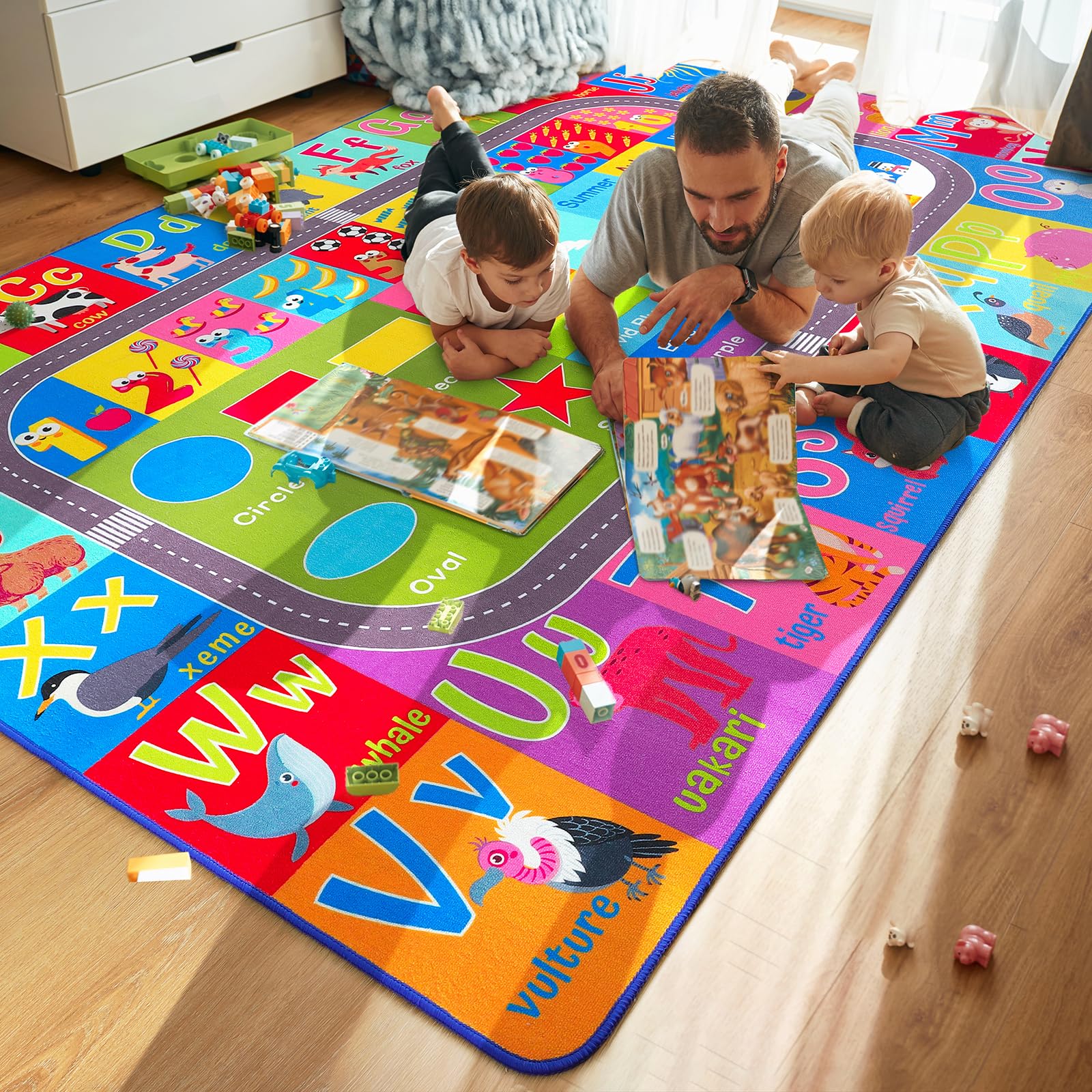 Snapklik.com : Kids Educational Rug, 8x10 Kids Collection Area Rug For ...