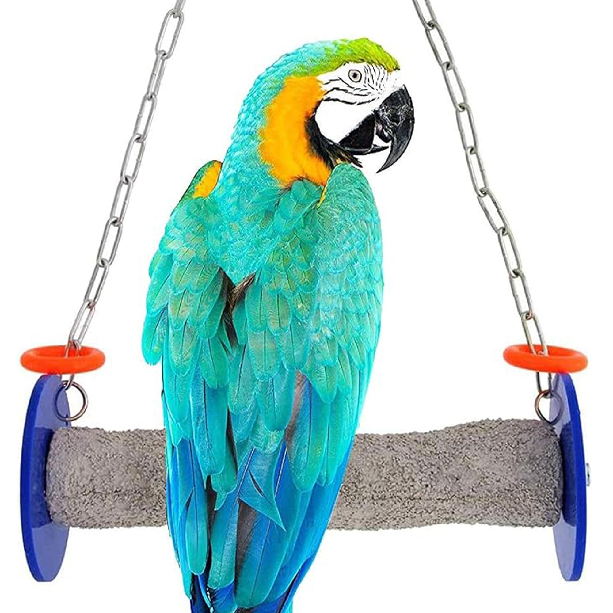 Sweet Feet and Beak Roll Swing Perch for Birds, Keeps Nails & in Top Condition Stimulate Leg Muscles - Safe & Non-Toxic, For Cages- X-Small, Blue