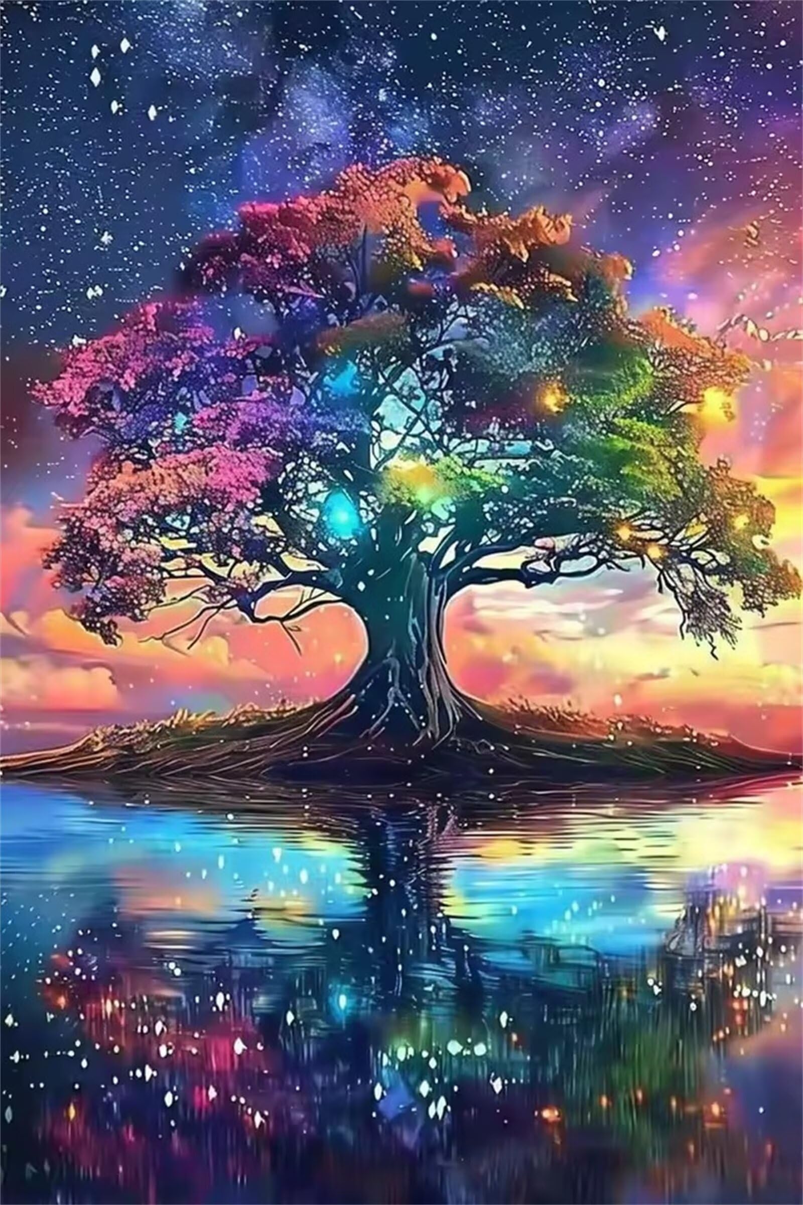 Puzzle Adulte 2000 Pièces Lac de l'arbre de Vie 100 x 70 cm Puzzles pour Adultes Jeu éducatif Défi Jouets 2000 pièces Puzzles pour Adultes pour Jeux d'activités Familiales