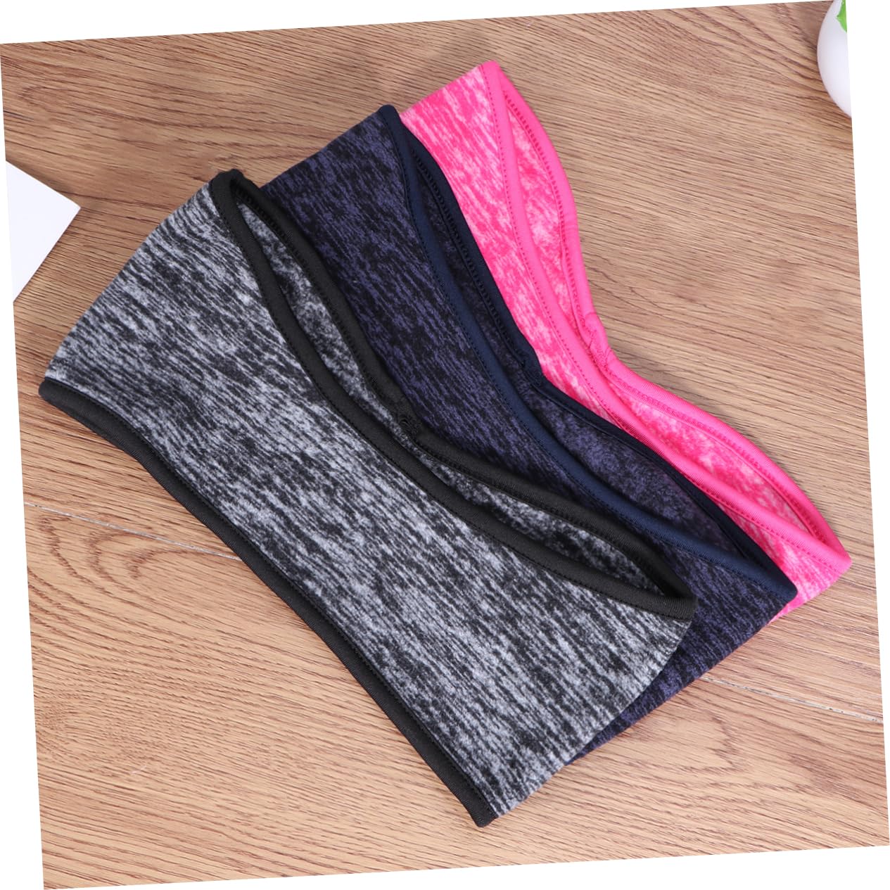 9piezas Diademas Antideslizantes De Forro para Oídos Calentadores De Oídos Absorbentes De Sudor Banda De Cabello para Correr y Yoga Azul y Rosado