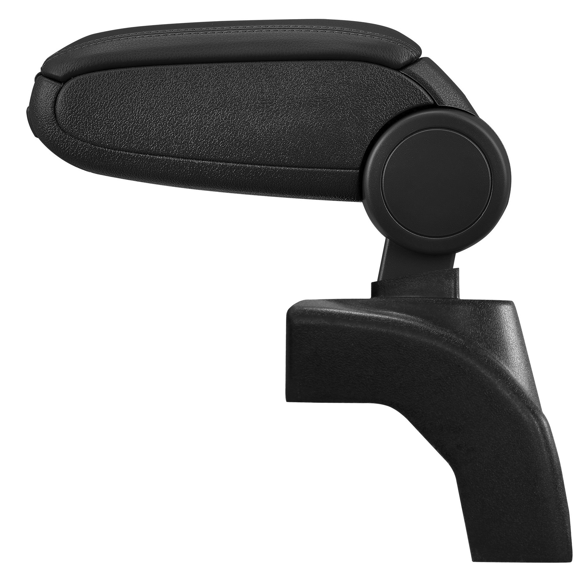 pro.tec Reposabrazos Central - apoyabrazos con Compartimento - tapizado - Polipiel - Negro con Costuras de Color Negro