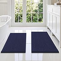 Vista 47 de Smiry - Juego de alfombras de baño de 2 piezas, suaves, absorbentes, de felpilla, lavables a máquina, antideslizantes, para bañera, ducha y piso Gris