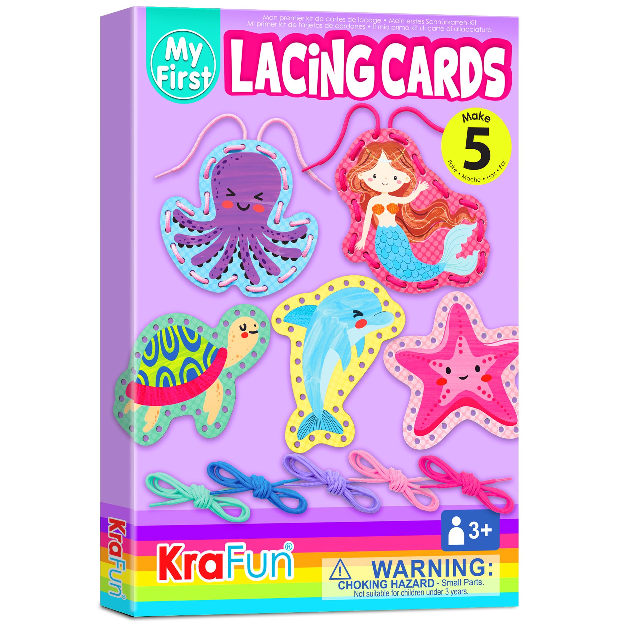 Curated visual reference: Innovative Lacing Systems Chosen For Maximum Kid Friendly Success Reference: Snapklik Com Krafun Beginner Mermaid Lacing Card Kit For Kids