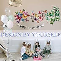 Vista 19 de Calcomanías 3D de mariposa, 24/48 unidades, para decoraciones de pared, fiestas, con imanes (morado, 24)