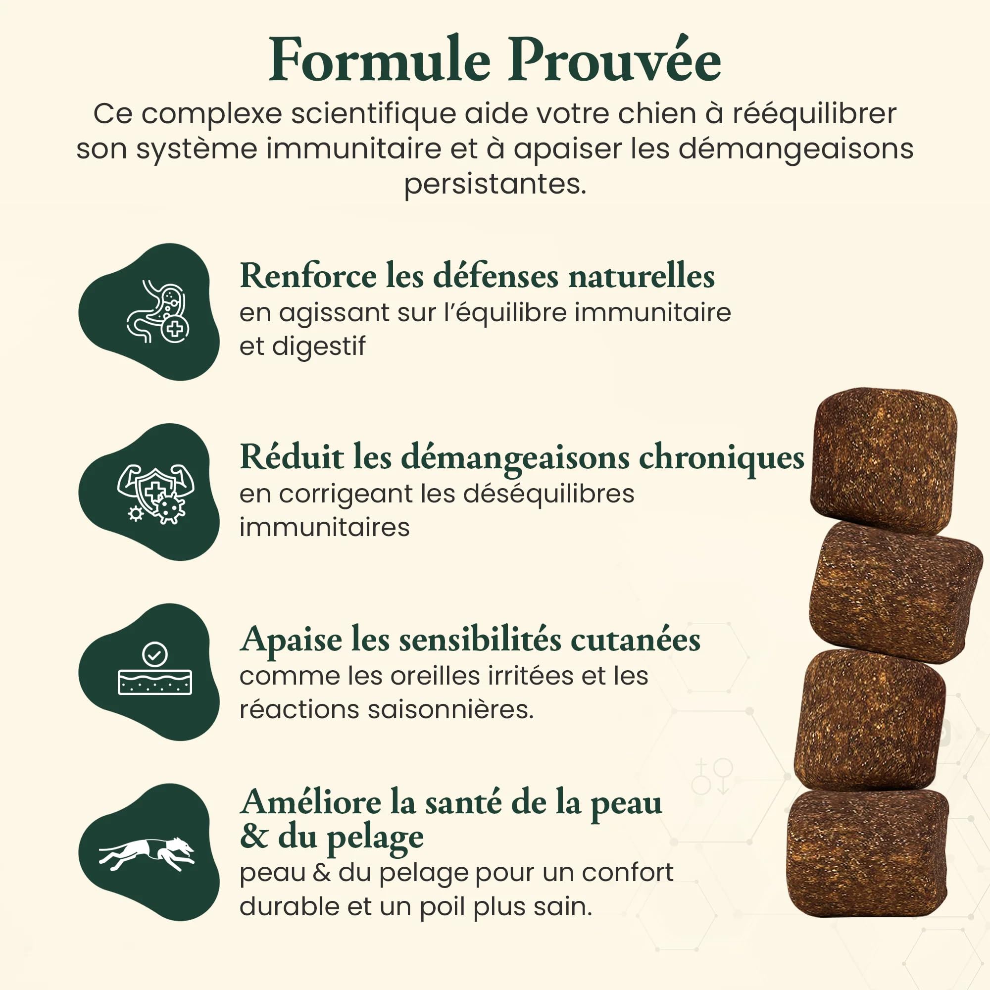Woofilab Immunité & démangeaisons Complément Alimentaire Chien Immunité & Peau | Bouchées Colostrum, Curcuma et Probiotiques