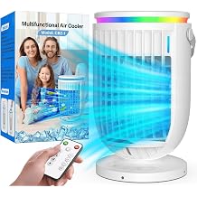 Portable Air Conditioners,Evaporative Air Cooler with Remote,120 Oscillating,1200ML Personal Mini Air Conditioner Fan Cooling Fan with 2 Modes,3 Speeds, Portable AC Unit for Bedroom Office