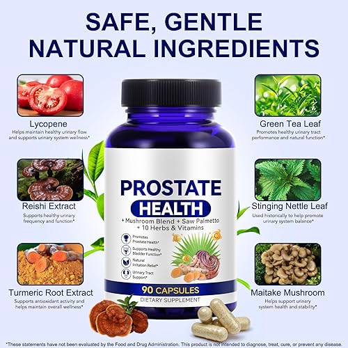 Miniatura 7 de Suplemento para la salud de la próstata para hombres, apoya la función de próstata, vejiga y tracto urinario, palma enana americana, mezcla de