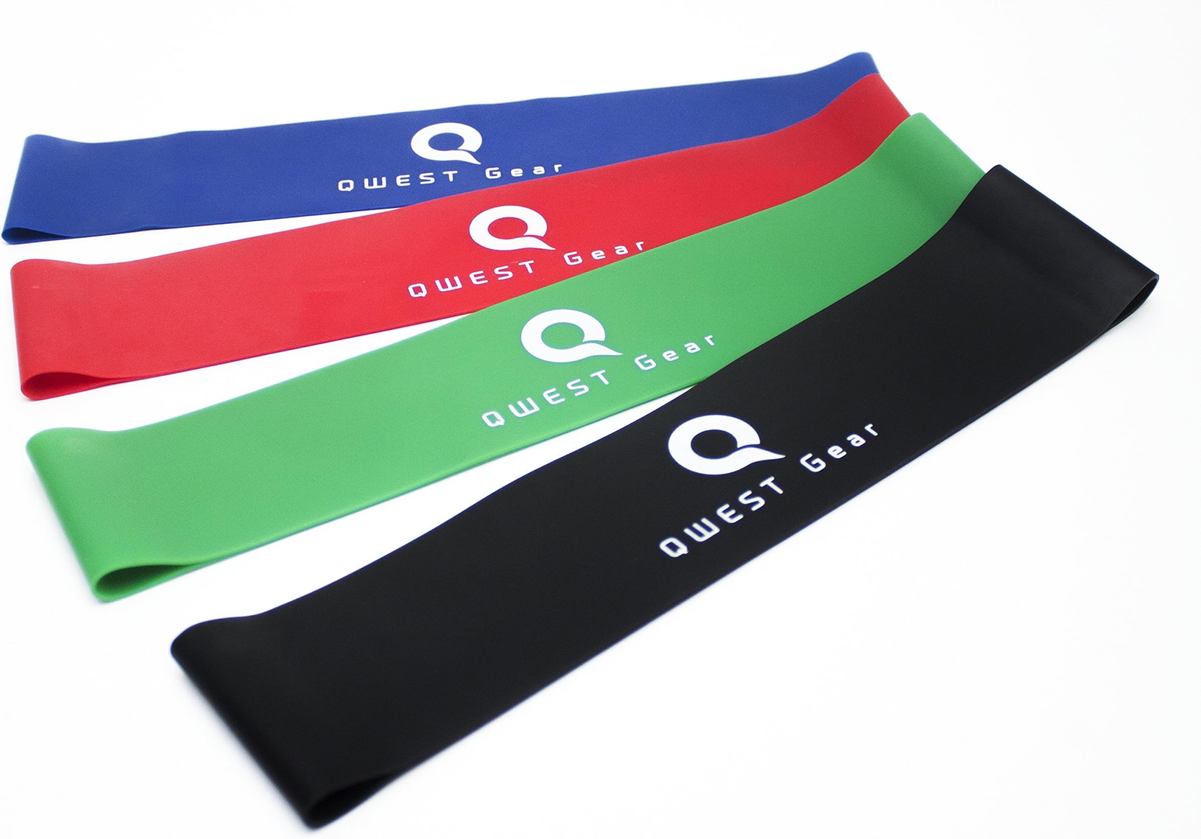 Qwest Gear Exercise Resistance Loop Bands Set of 4 - Perfect for Cross Fitness and Yoga Workout