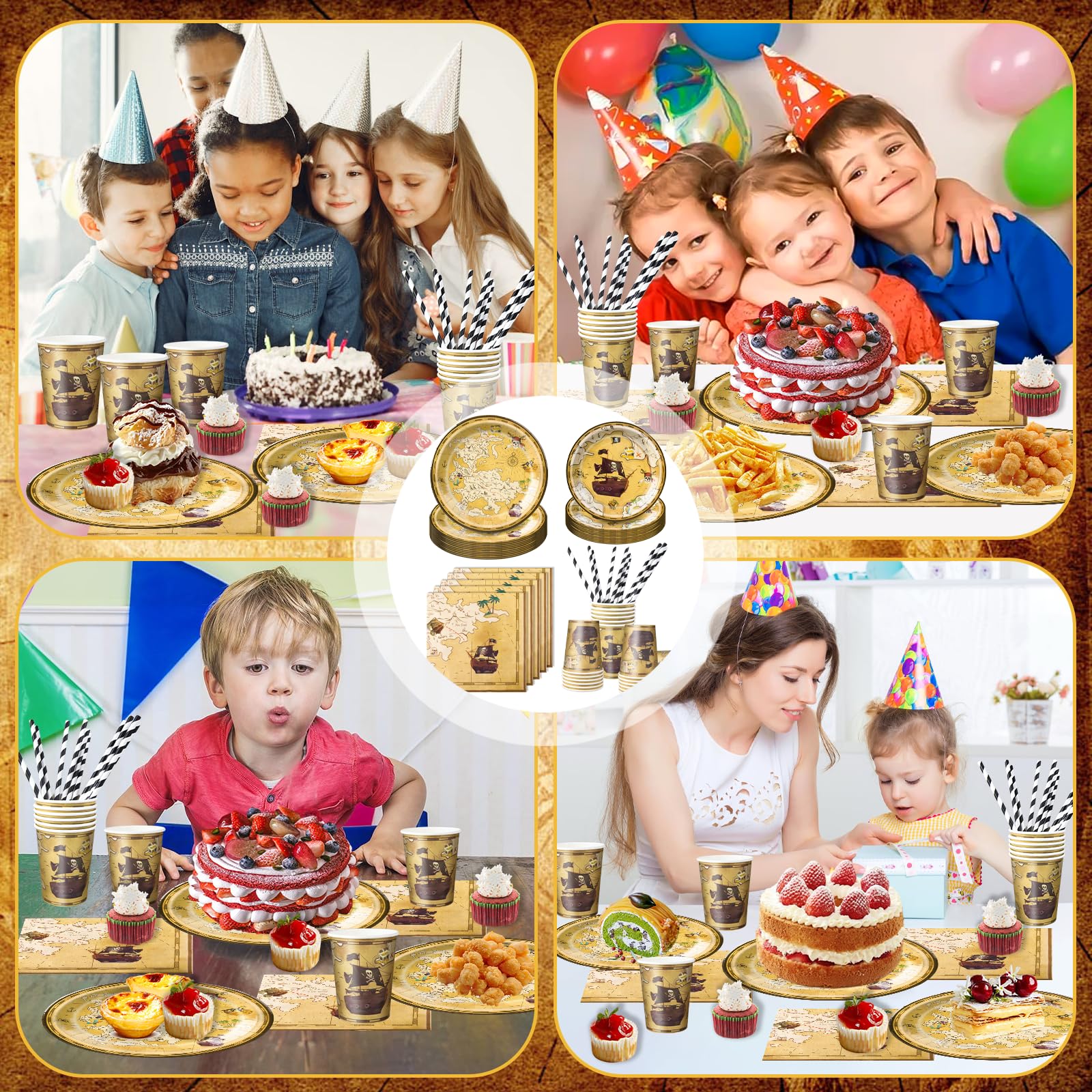 Set Di Stoviglie Per Feste, Margherite Bianche, Decorazioni Per