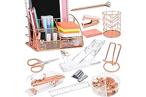 Sophisticated Rose Gold Desk Accessories Set Elevate Your Workspace