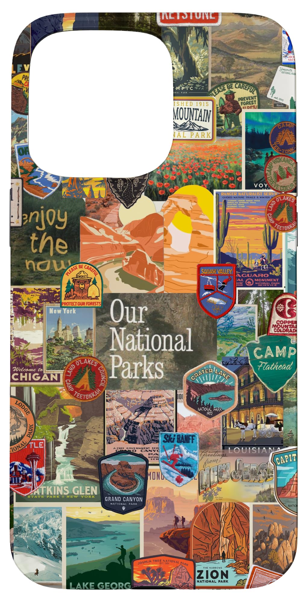 National Parks Camping and Travel Aesthetic Case for iPhone 15 Pro Max