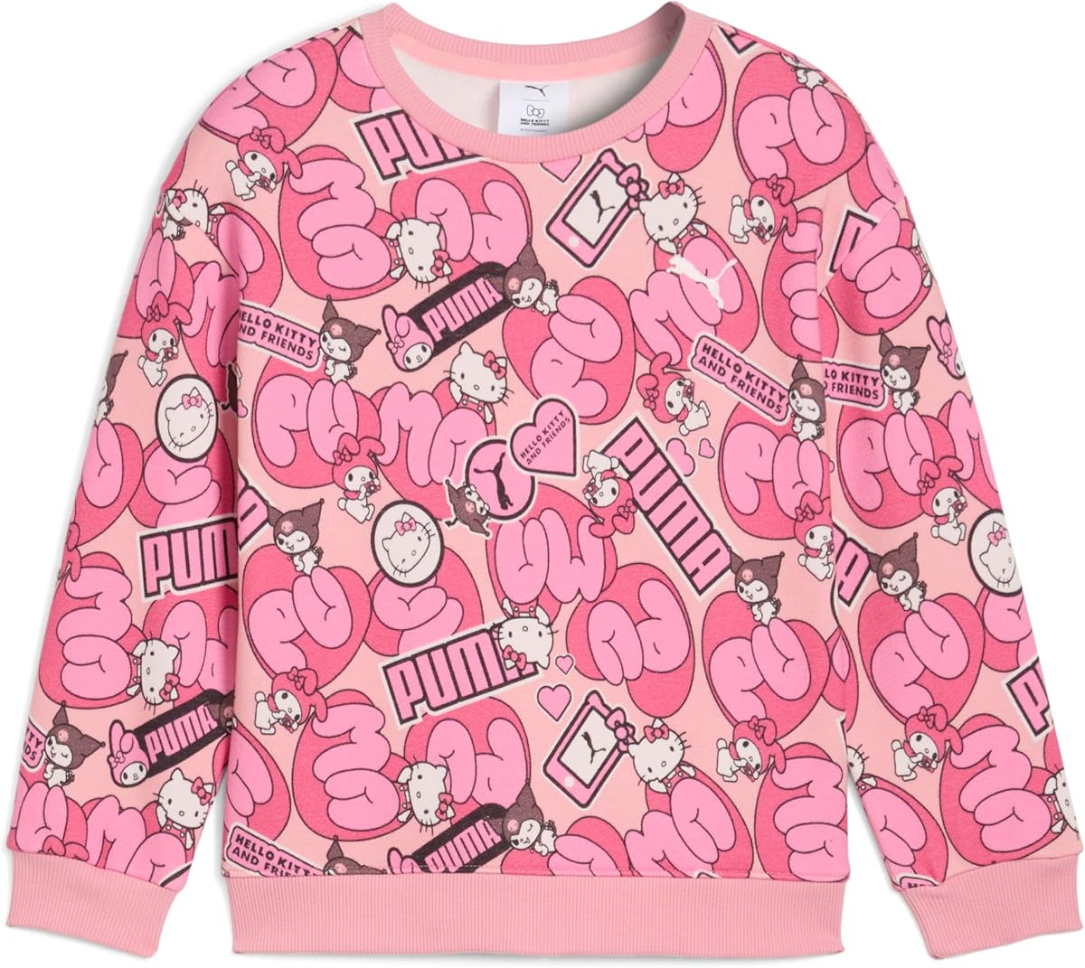 Camiseta de cuello redondo Puma X Hello Kitty & Friends Relaxed Aop para niños