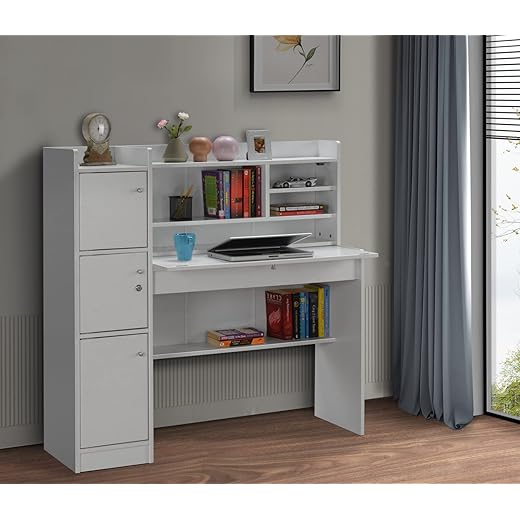DeckUp Plank Versa Study Table - White