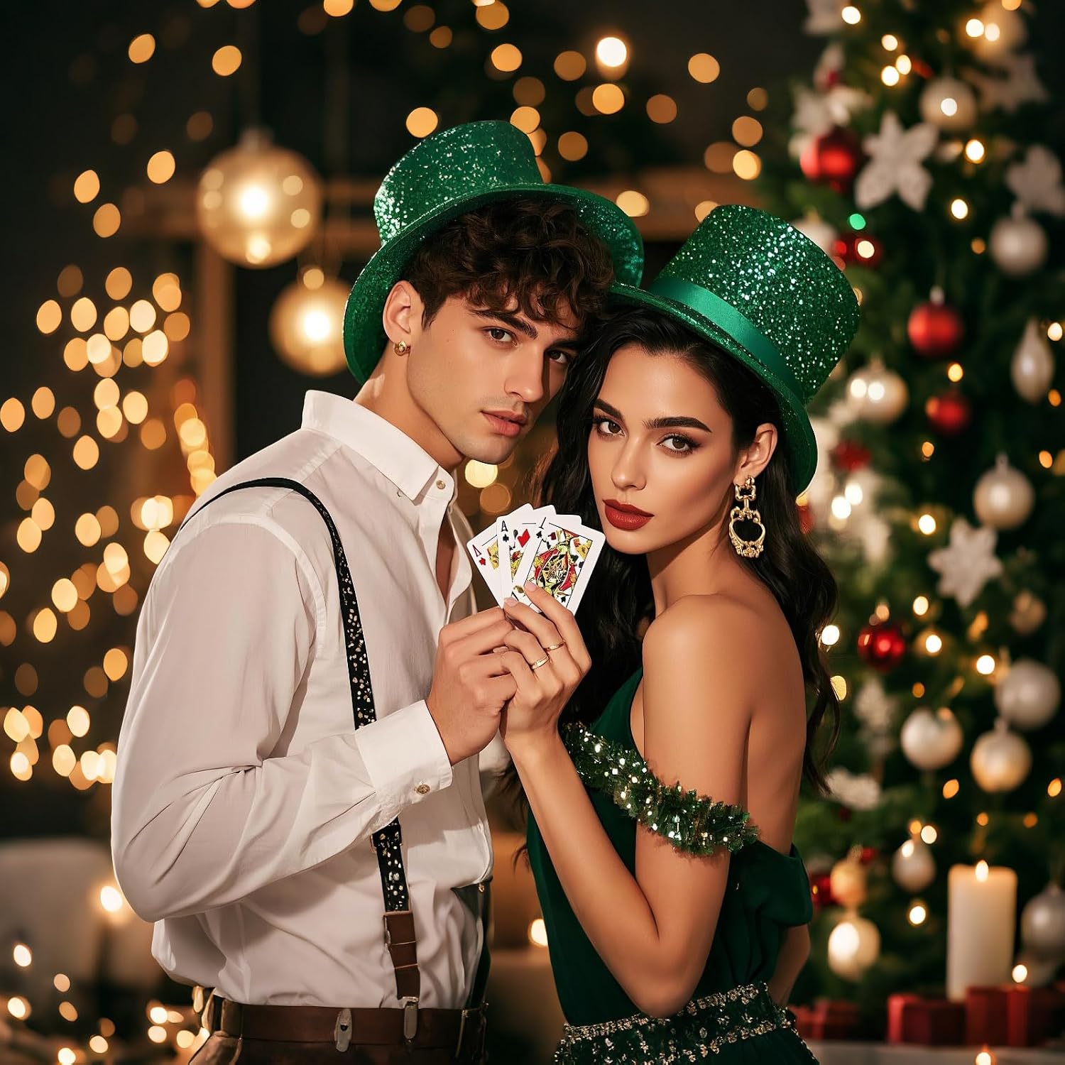Barelove Top Hats for Men Women Adults, Shiny Magician Hat Tuxedo Hat Victorian Dress Up Christmas Top Hats