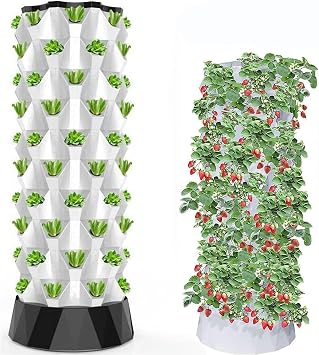 Garden Hydroponic Growing System Vertical Tower - Vegetable Plant Tower Gift for Gardening Lover - Automate Aeroponics Mini Indoor Outdoor Home Grow Herb/1pc