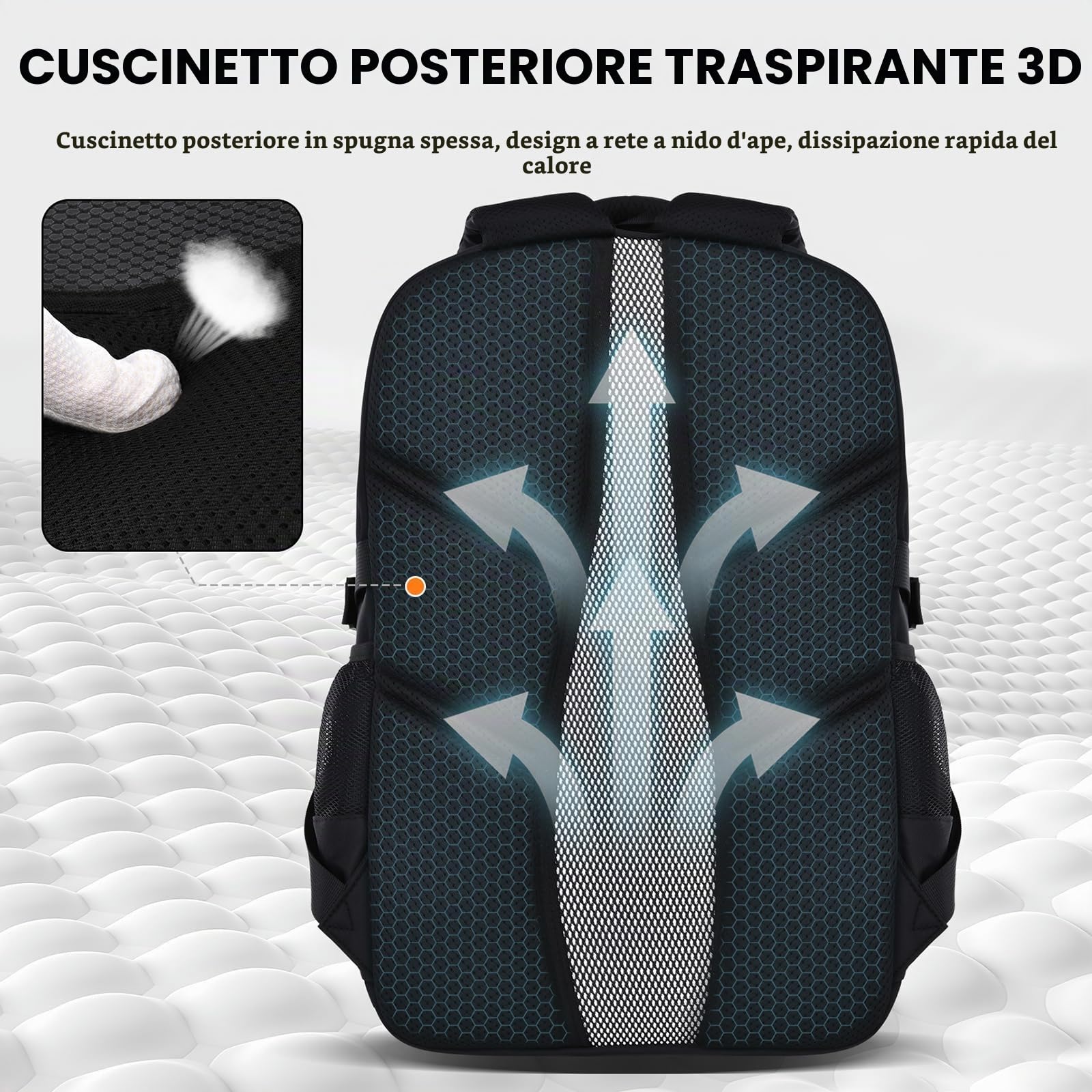 Amythe Zaino Scuola Ragazzi Teen 8 a 18 anni Grande Riflettente Liceo, Nero | Impermeabile Scomparto Laptop Viaggio Leggero Nero Daypack Multitasche Capiente Resistente per Scuola Escursione Tempo Libero